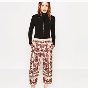 NWT Zara Embroidered Culottes